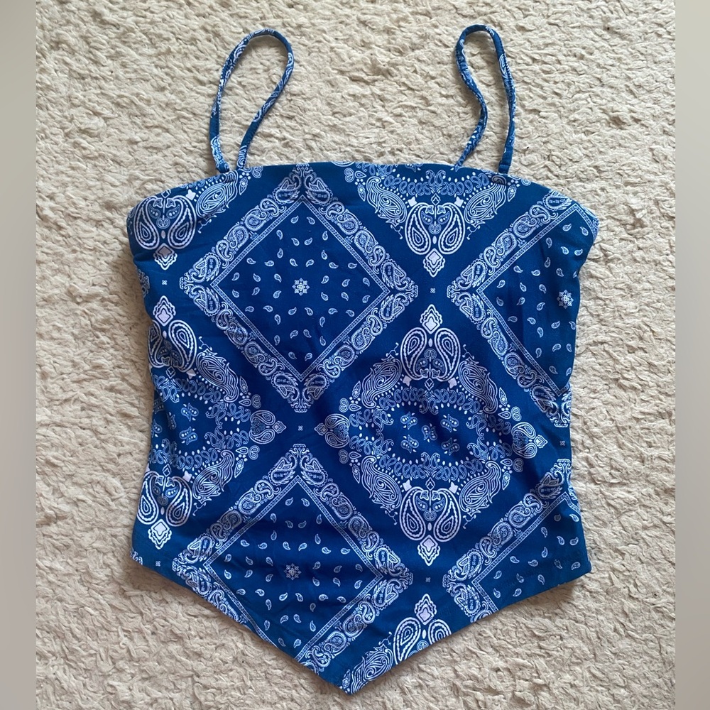 Bandana print crop tank